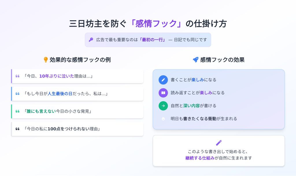 三日坊主を防ぐ「感情フック」の仕掛け方